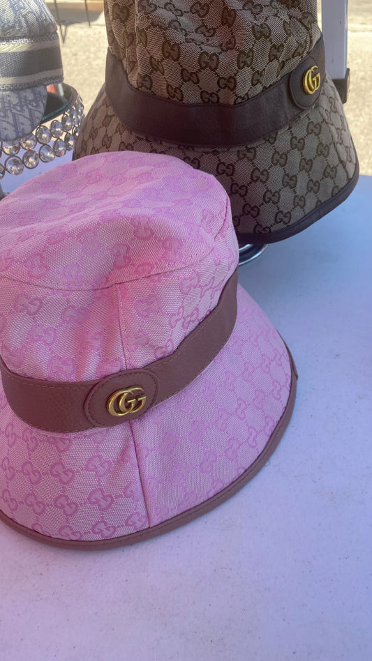 Pink bucket hat